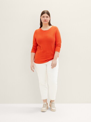 Tom Tailor Women + Pullover in Rot