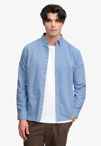 Superdry & Co Regular fit Button Up Shirt 'Preppy' in Blue: front