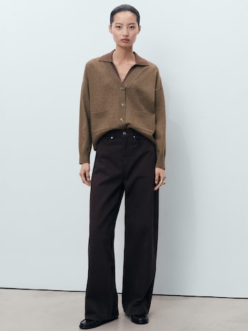 MANGO Strickjacke 'NEKKO' in Braun: Vorderseite