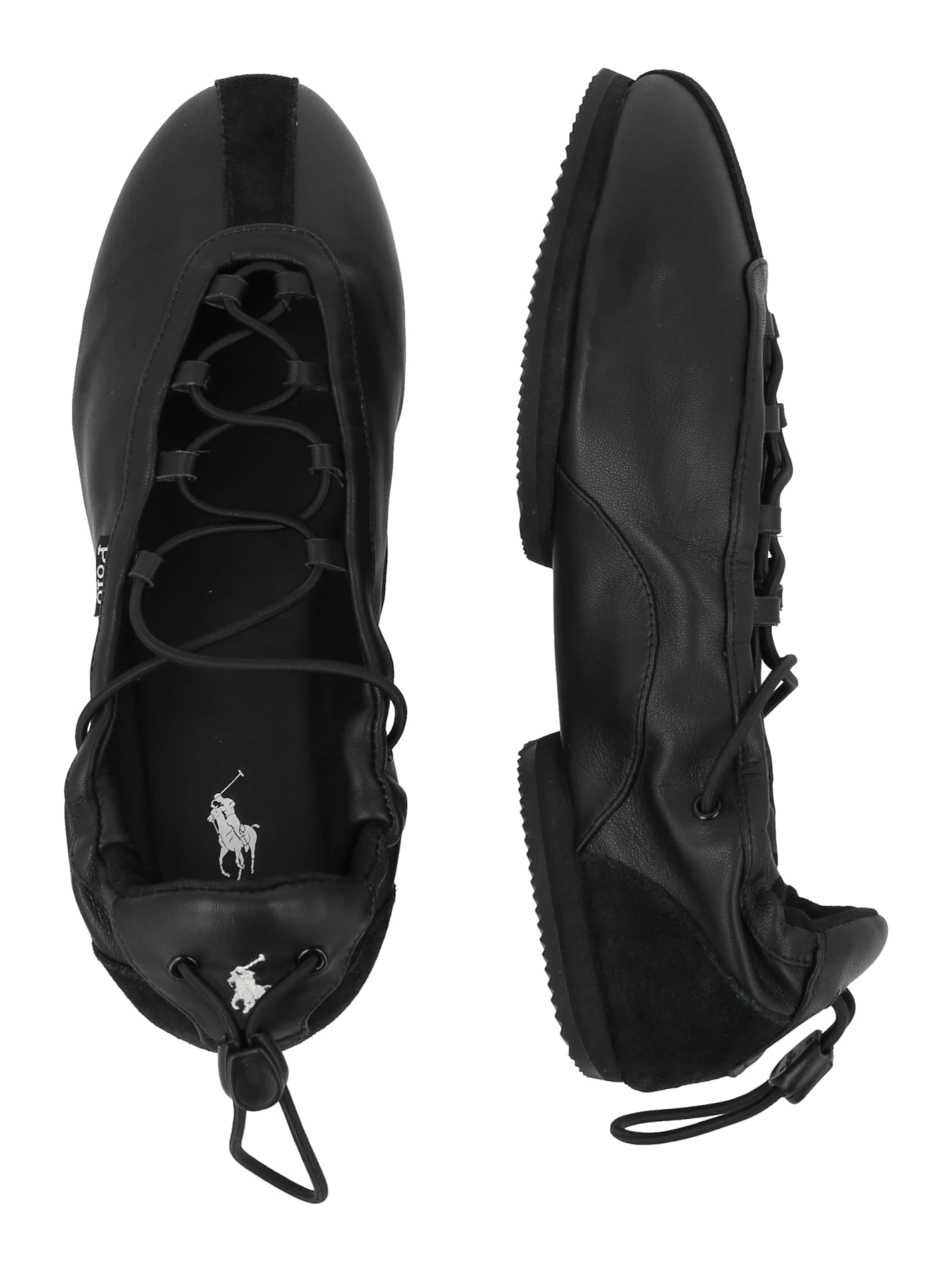 Polo Ralph Lauren Ballerina met riempjes in Zwart