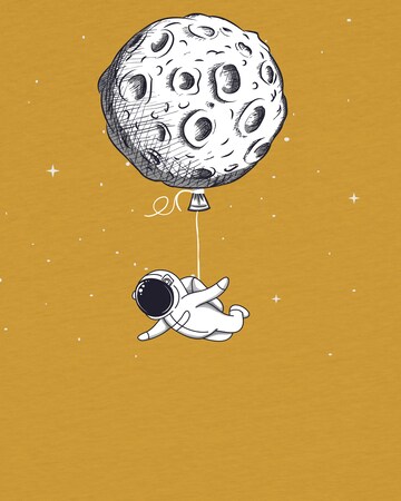 T-Shirt 'Funny Spaceman' watabout.kids en jaune