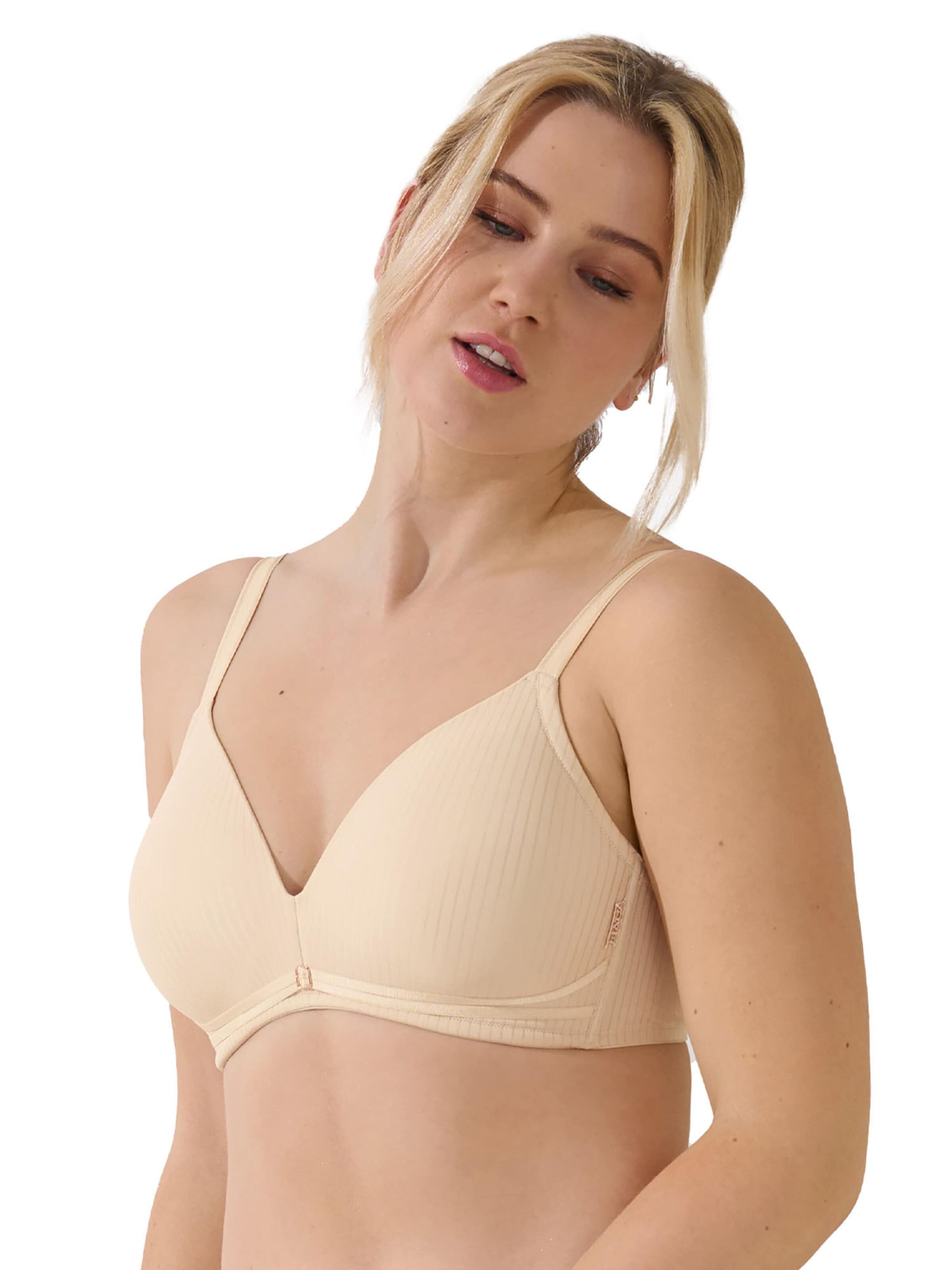 Lisca T-Shirt BH 'Laura'‌‌‌‌‌‌ in Beige: Vorderseite