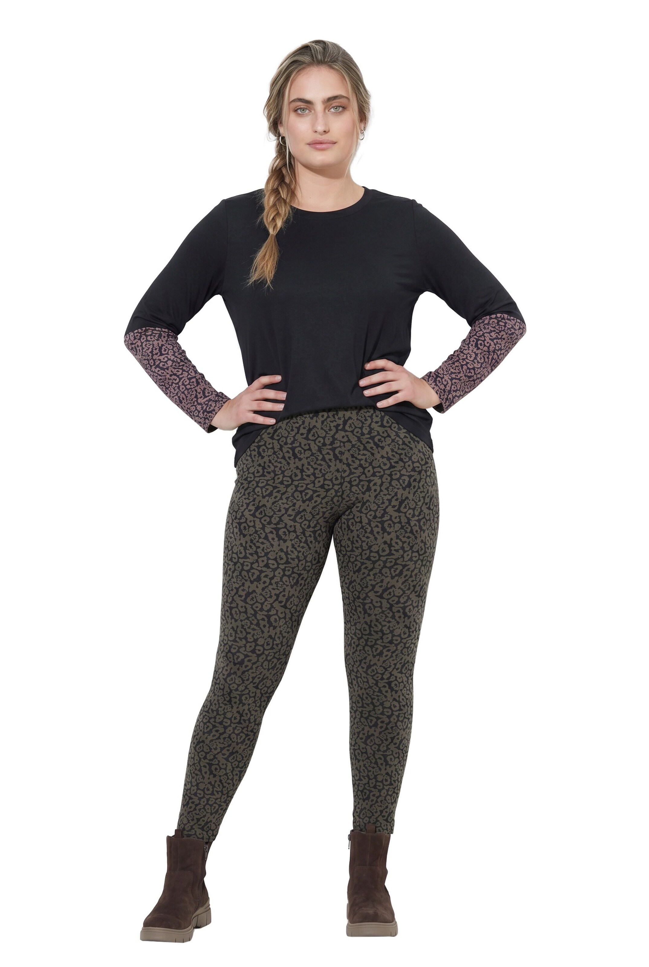 Ulla Popken Skinny Broek in Grijs: voorkant
