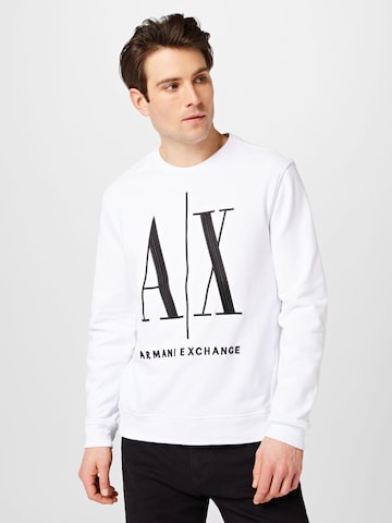 ARMANI EXCHANGERegular Fit Sweater majica - bijela boja: prednji dio