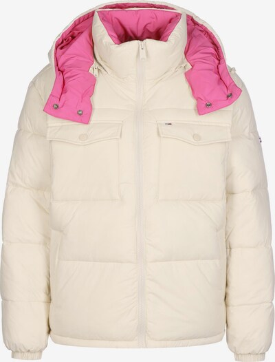 Tommy Jeans Winterjacke 'Contrast Hood' in creme / pink, Produktansicht