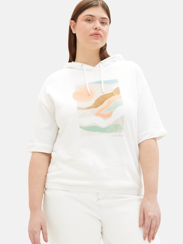 Bluză de molton de la Tom Tailor Women + pe alb