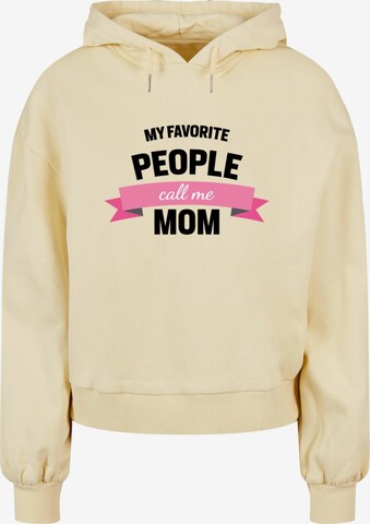 Sweat-shirt 'Mothers Day - My Favorite People Call Me Mom' Merchcode en jaune : devant