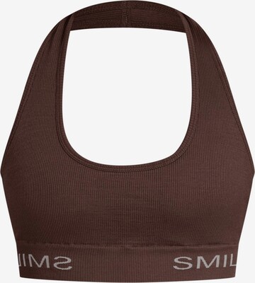 Smilodox Bralette Sports Top ' Azura ' in Brown: front