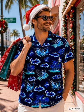 Coupe regular Chemise 'Christmas Island' King Kameha en bleu