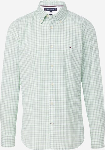 Coupe slim Chemise TOMMY HILFIGER en vert : devant