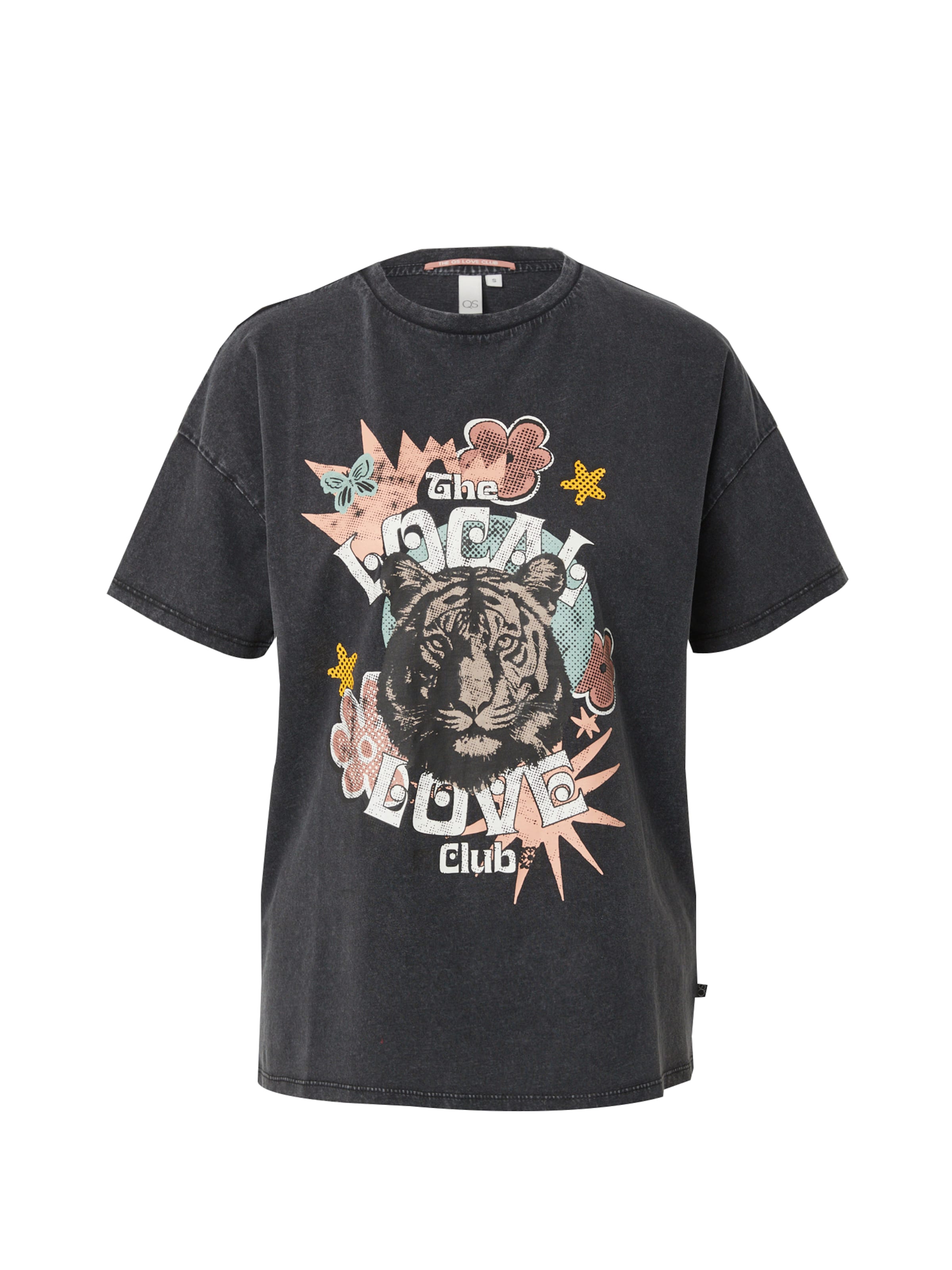 QS T-Krekls, krāsa - zils / pelēks / koraļļu / melns / dabīgi balts, Preces skats