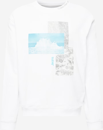 Calvin Klein Jeans Sweatshirt in White: front