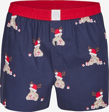 MG-1 Boxershorts ' X-Mas Motive ' in Blauw