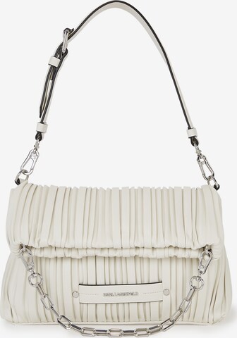 Karl Lagerfeld - Bolso de hombro 'Kushion' en blanco: frente