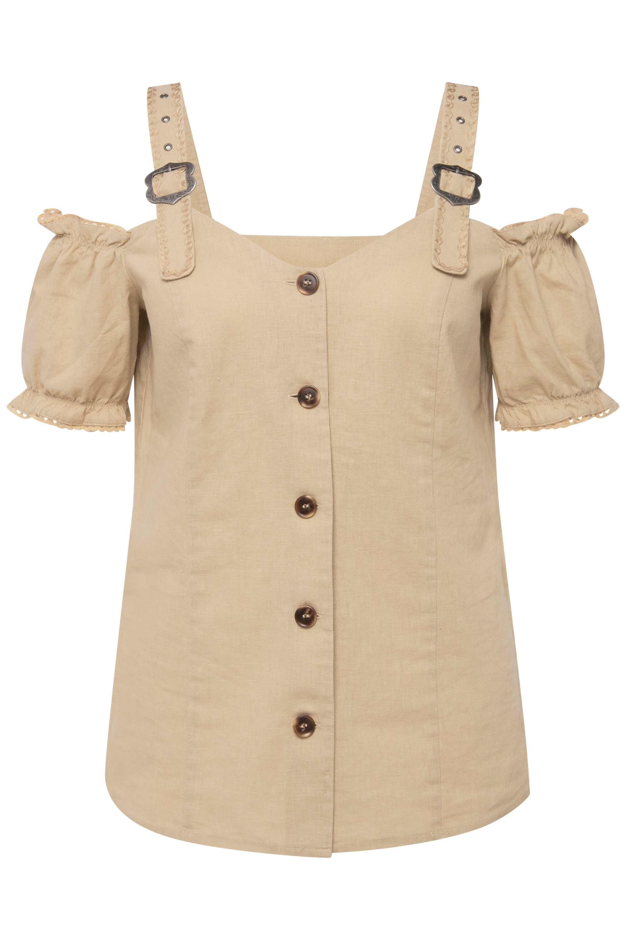 Ulla Popken Traditional blouse in Beige: front