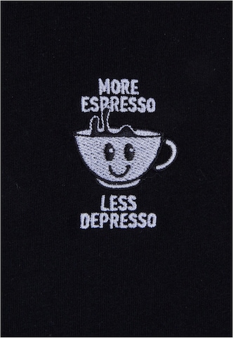 melns Mister Tee T-Krekls 'More Espresso Less Depresso'