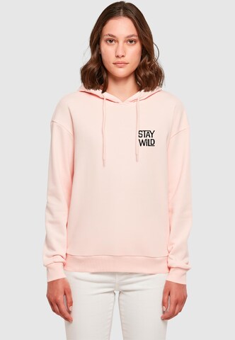 Merchcode Sweatshirt 'Stay Wild' in Pink: Vorderseite