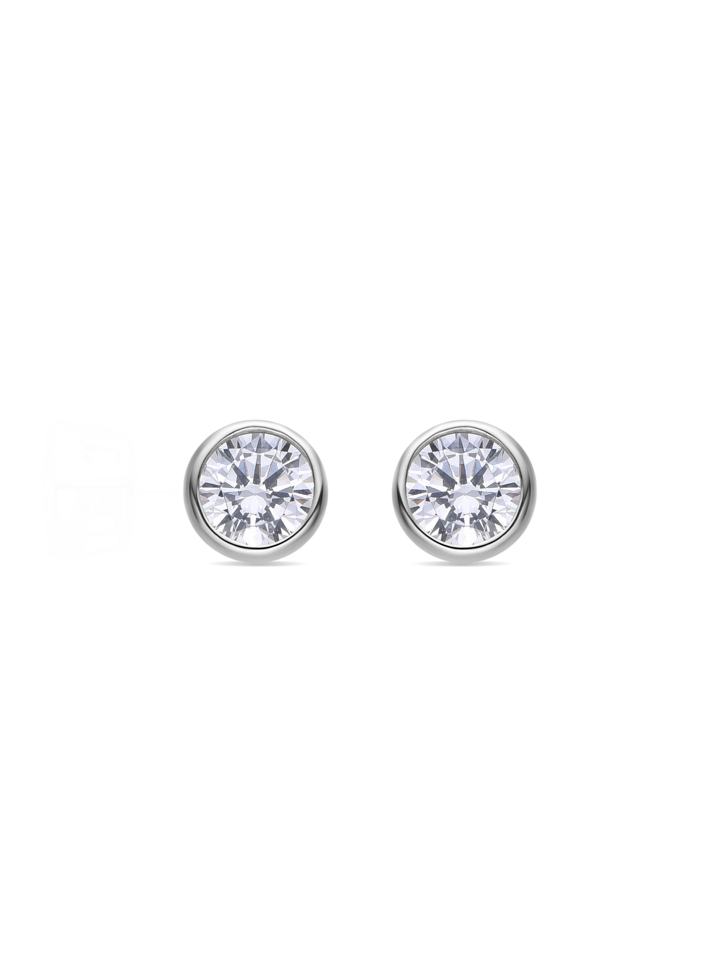 Luxenter Earrings 'Redder' in Silver: front