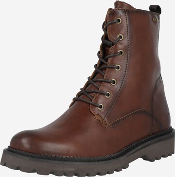 TOM TAILOR Lace-Up Ankle Boots in Brown: front