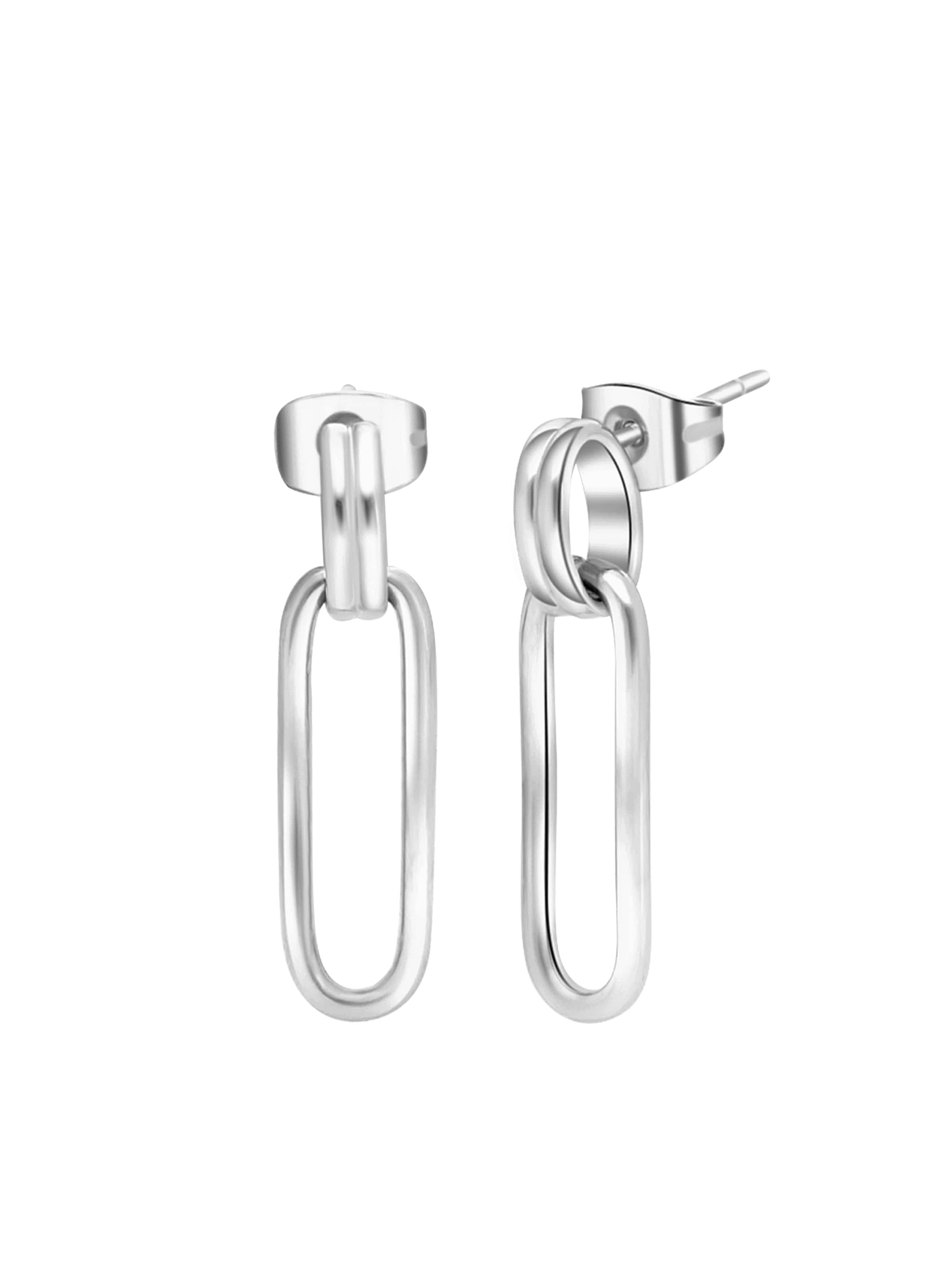 Boucles d'oreilles Lucardi en argent : devant