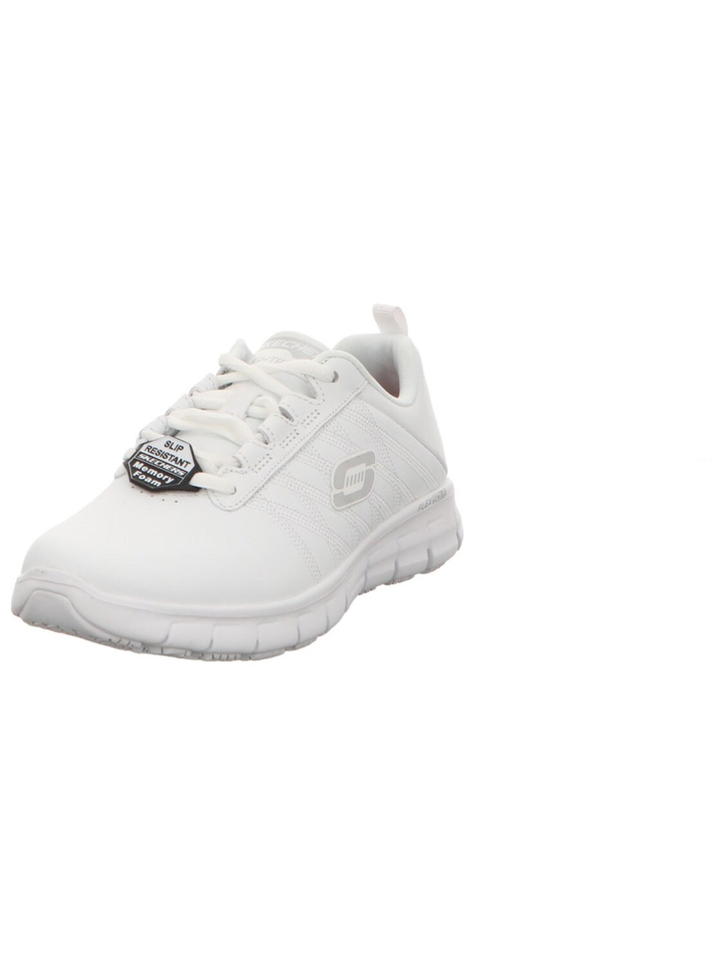 SKECHERS - Zapatillas deportivas bajas 'Schnürschuh Damen 76576EC WHT Kunststoff (Synthetik) in weiß' en blanco: frente