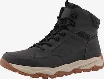 TOM TAILOR - Botas com atacadores em cinzento: frente