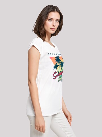 T-shirt 'California Palmen Retro' F4NT4STIC en blanc