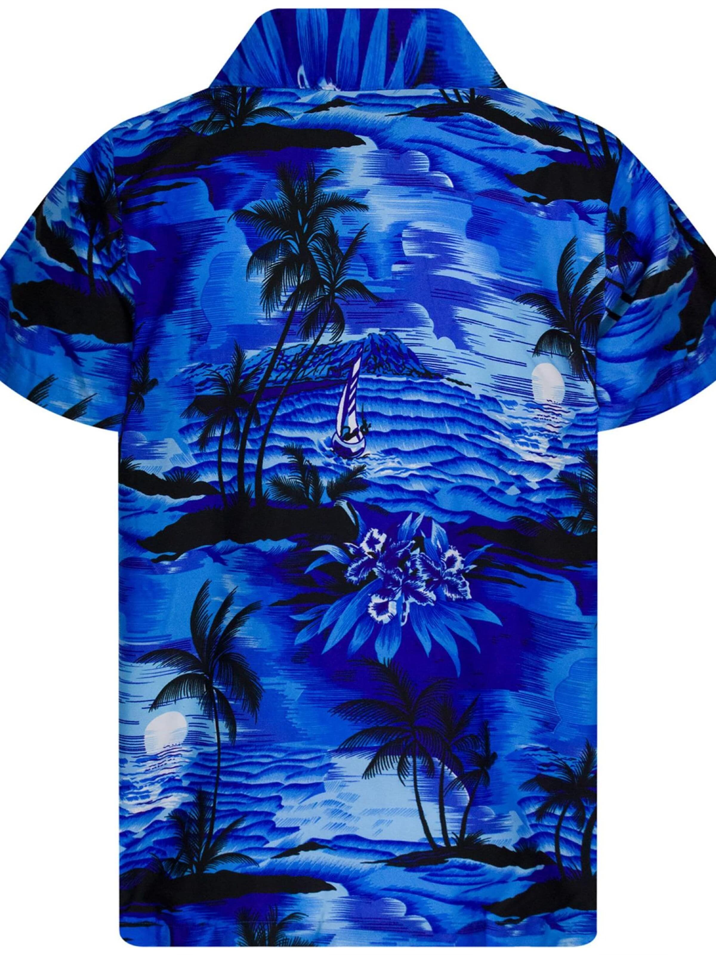King Kameha Shirt 'Surf' in Blauw