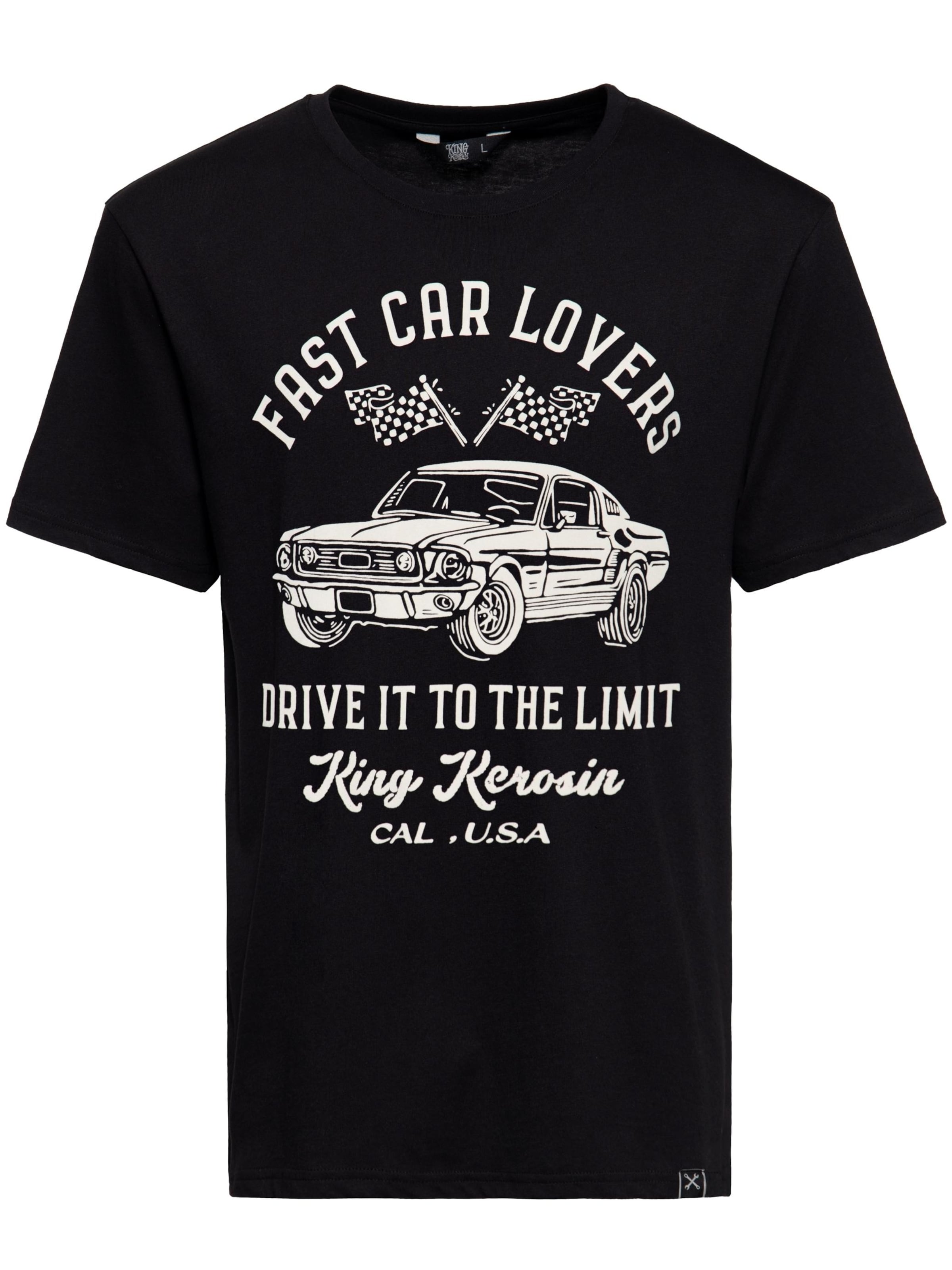 King Kerosin Shirt 'Drive It To The Limit' in Black: front