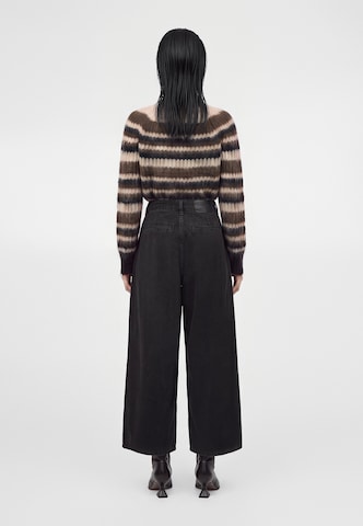 AllSaints Wide leg Bandplooi jeans 'Axis' in Zwart