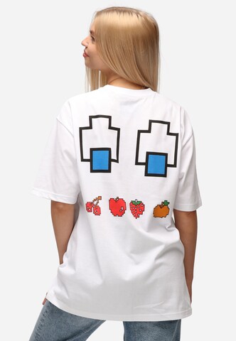 Recovered T-Shirt 'Pac Man Fruit Eyes' in Weiß