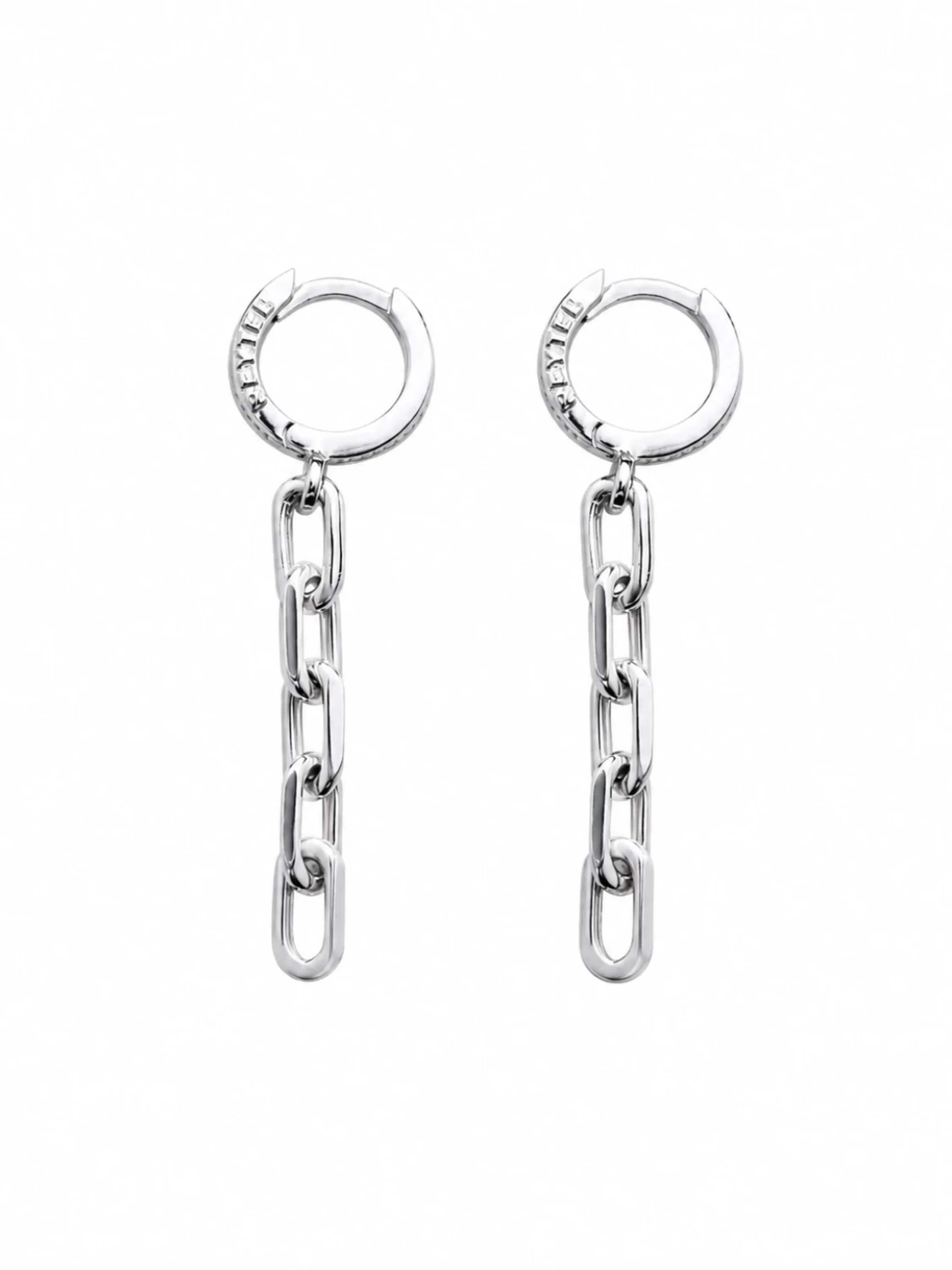REYTEL Earrings 'CHAIN' in Silver: front
