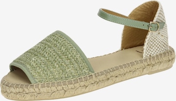 GEOX Sandale 'Geox Lampedusa Sandale grün mint Bast D55V0B' in Grün: Vorderseite