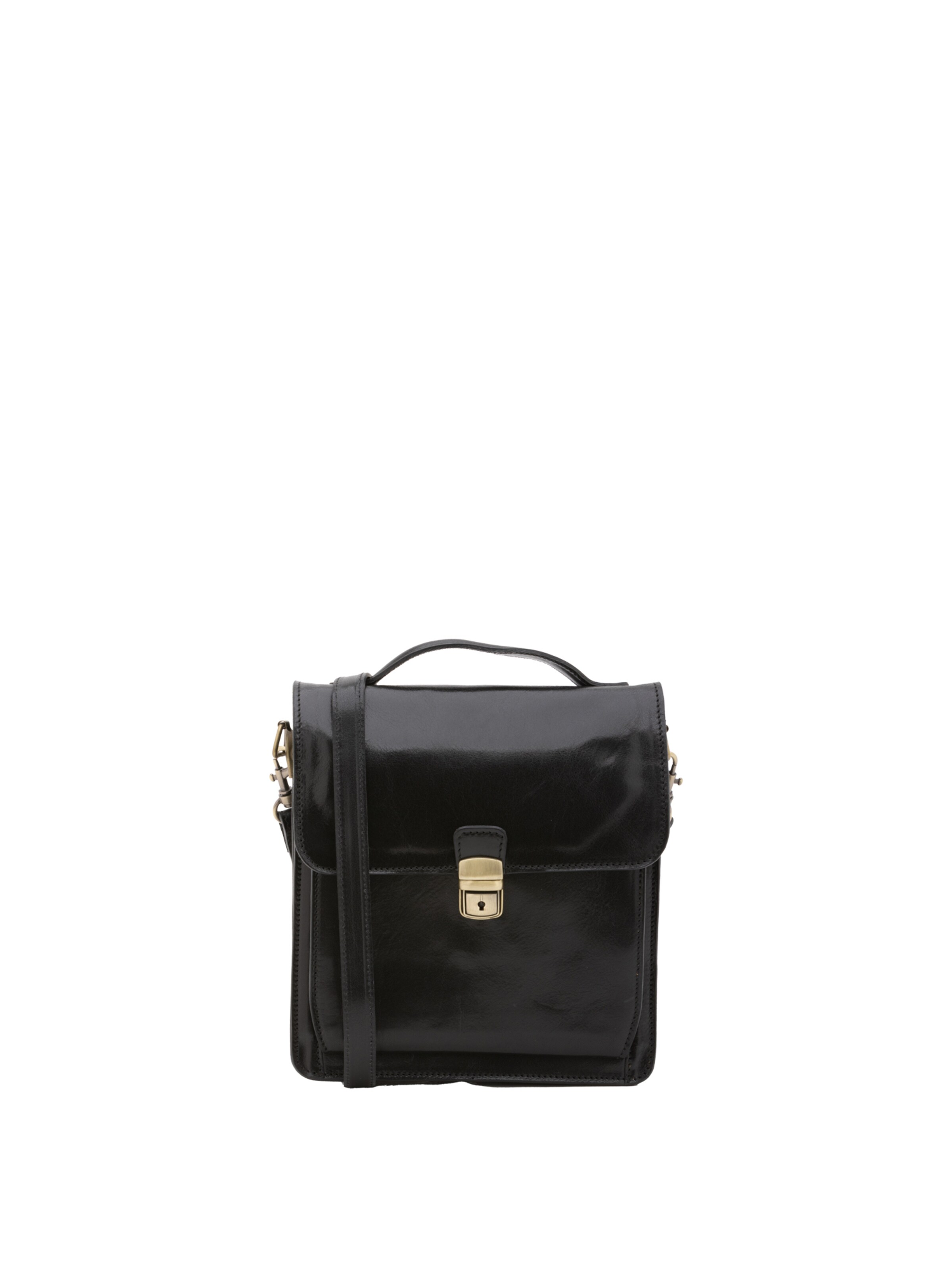 Borsa a tracolla 'Borsa a Tracolla Uomo Vera Pelle Vacchetta - Made in Italy' di I Fratelli in nero: frontale