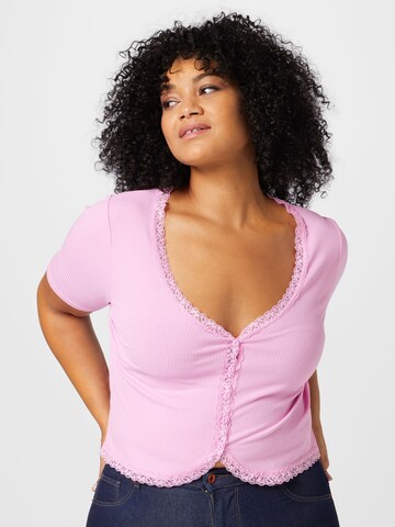Cotton On Curve Bluse 'COURTNEY' i rosa: forside