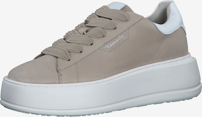 TAMARIS Sneaker in dunkelbeige / weiß, Produktansicht