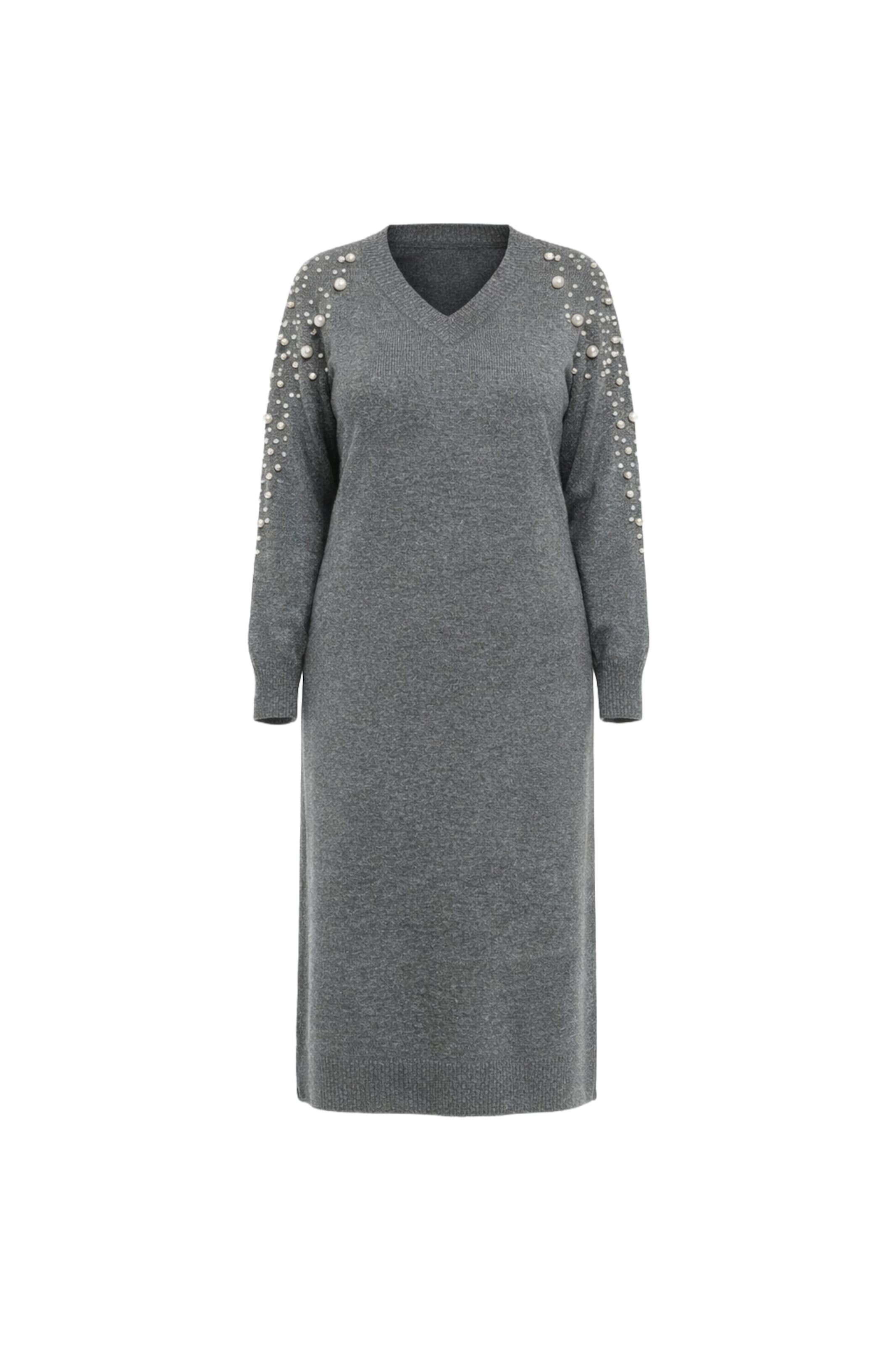 Shape Of You Kleid in Grau: Vorderseite
