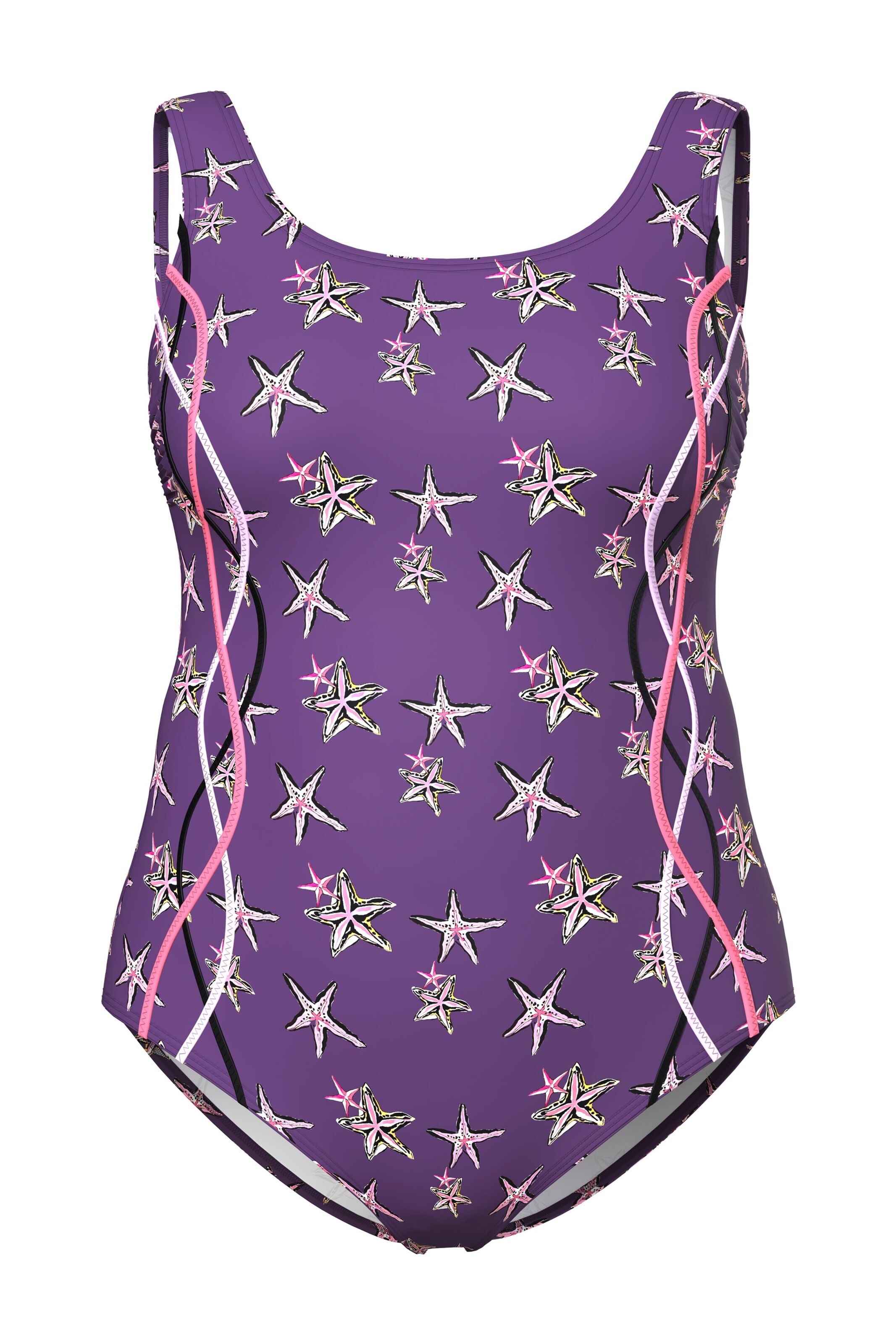 Bustier Maillot de bain Ulla Popken en violet : devant