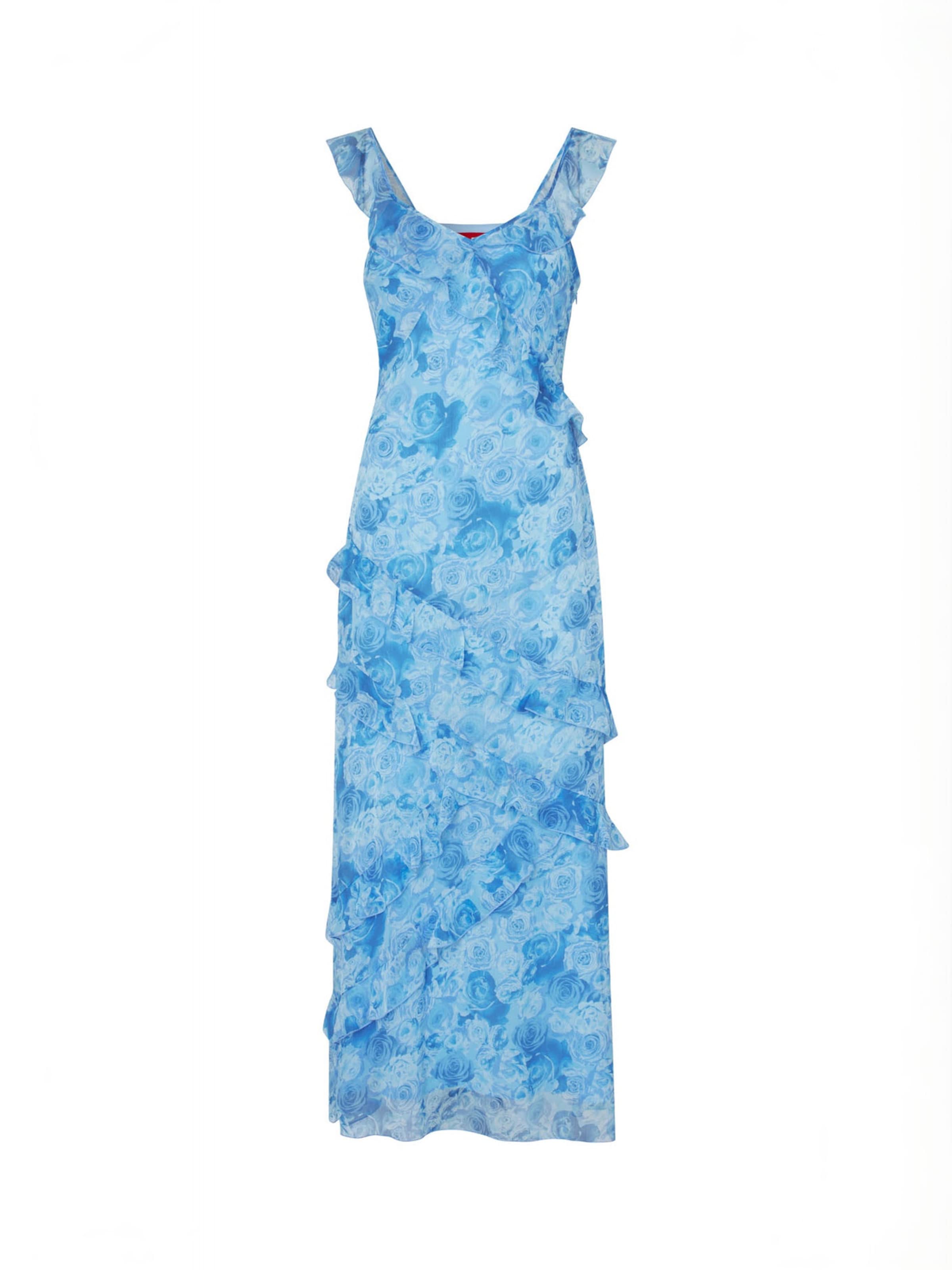 Rochie ' Levinecras ' de la Crās pe albastru: față