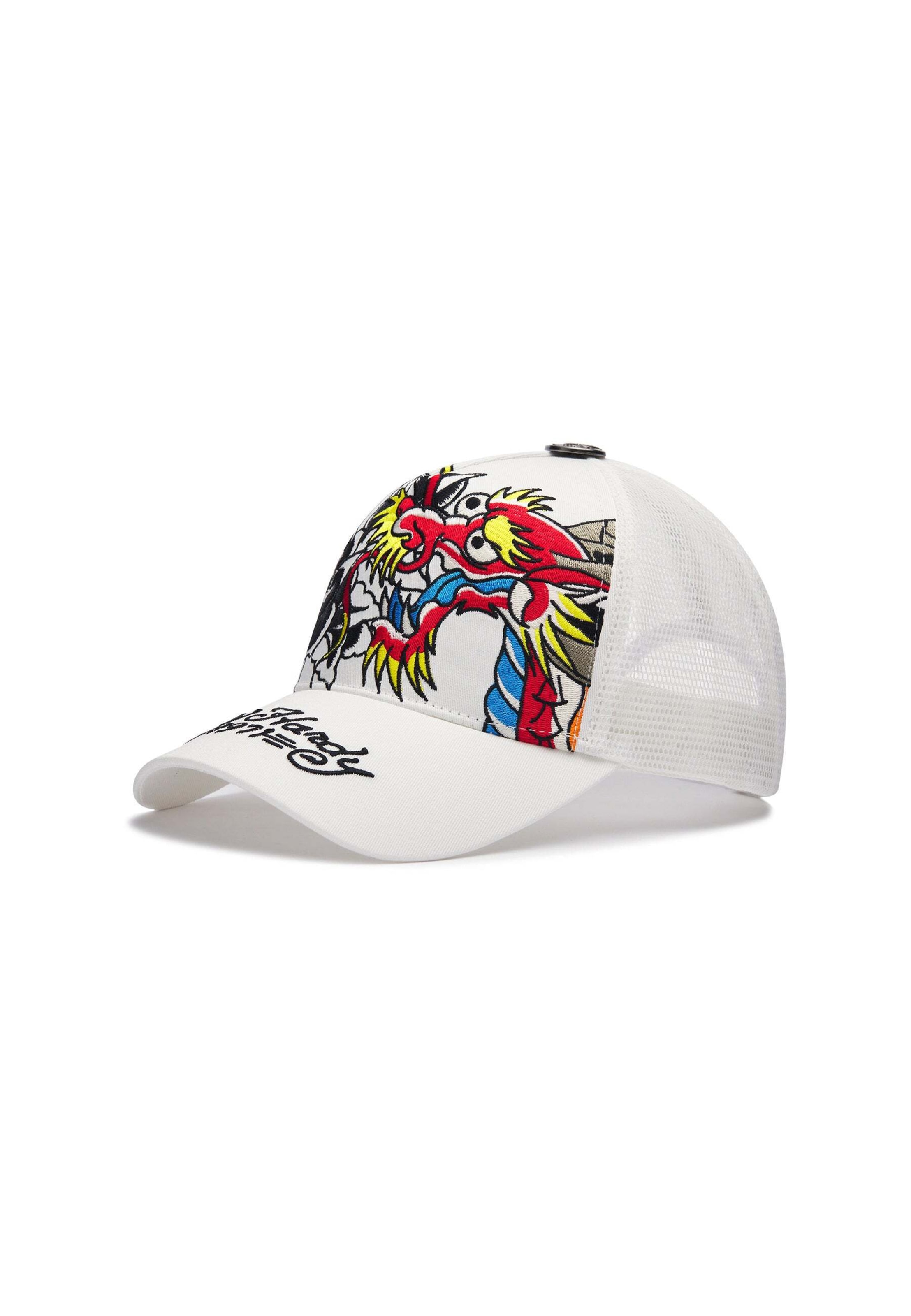 Ed Hardy Кепка '1971 Dragon And Roses' в Белый: спереди