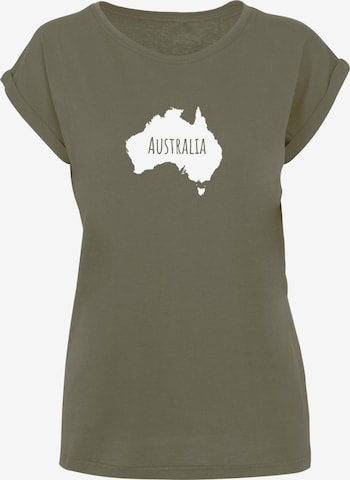 Merchcode Shirt  'Australia X' in Grün: predná strana