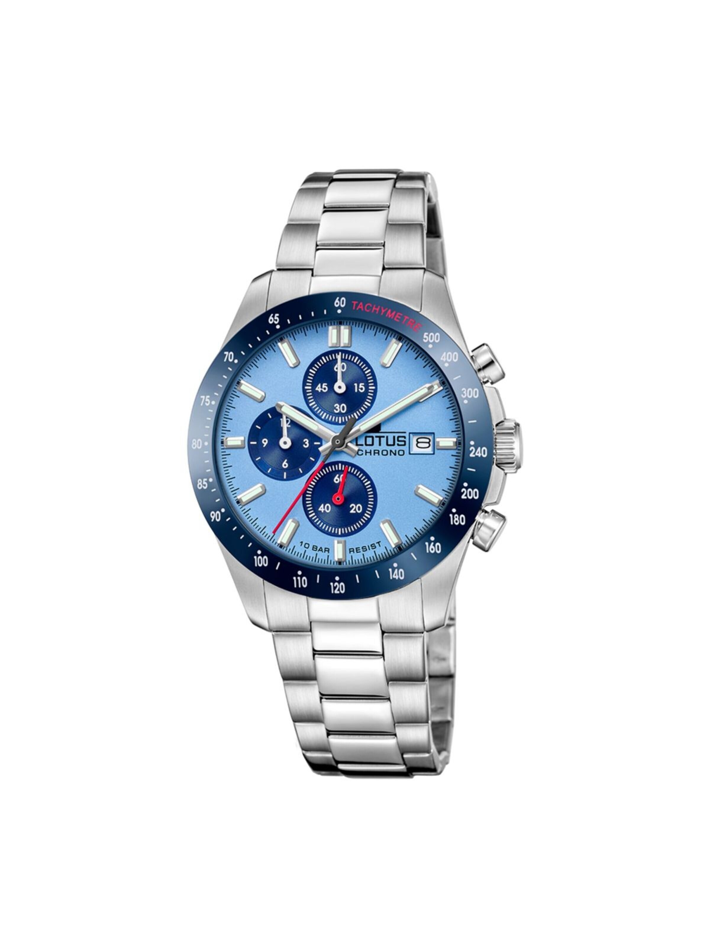 Lotus Analog Watch in Blue: front