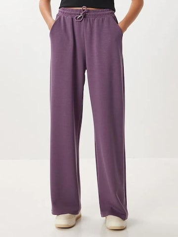 Happiness İstanbul Wide leg Sports trousers in Purple: front