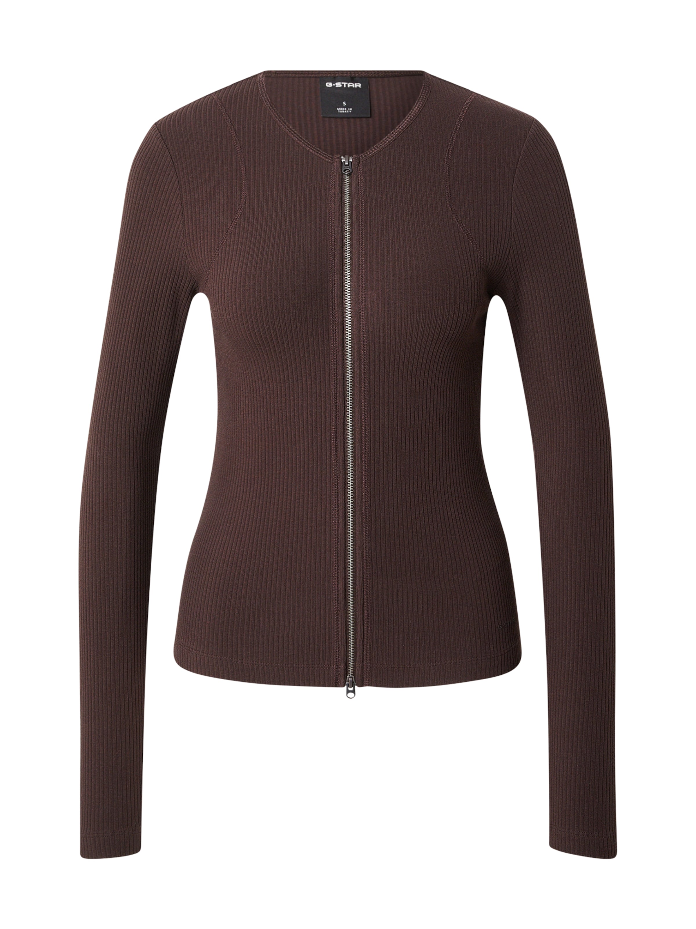 G-STAR Knit Cardigan in Brown: front