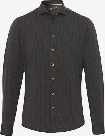 Hatico Slim fit Button Up Shirt in Grey: front