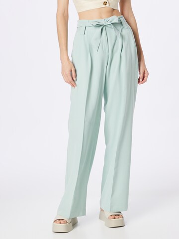 Wide Leg Pantalon à plis ESPRIT en vert : devant