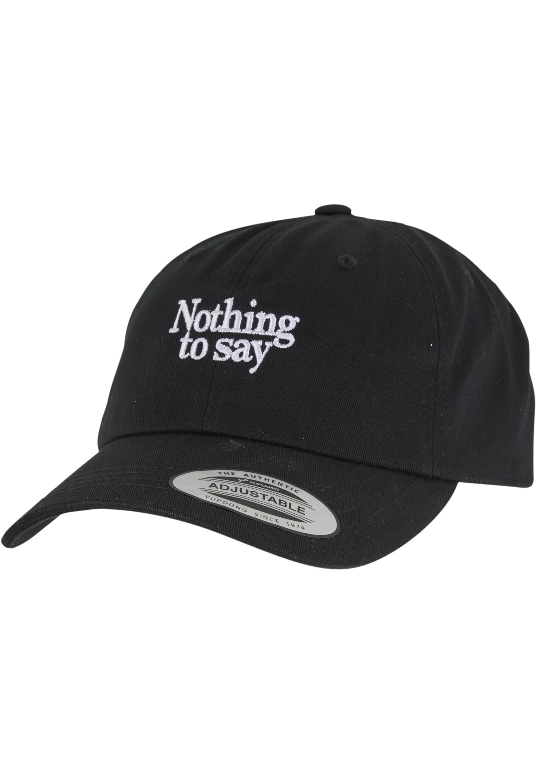 Cappello da baseball 'Nothing To Say' di Mister Tee in nero: frontale