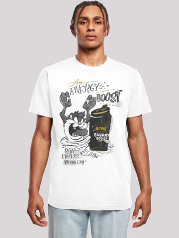 T-Shirt 'Looney Tunes Taz Energy Boost' F4NT4STIC en blanc : devant