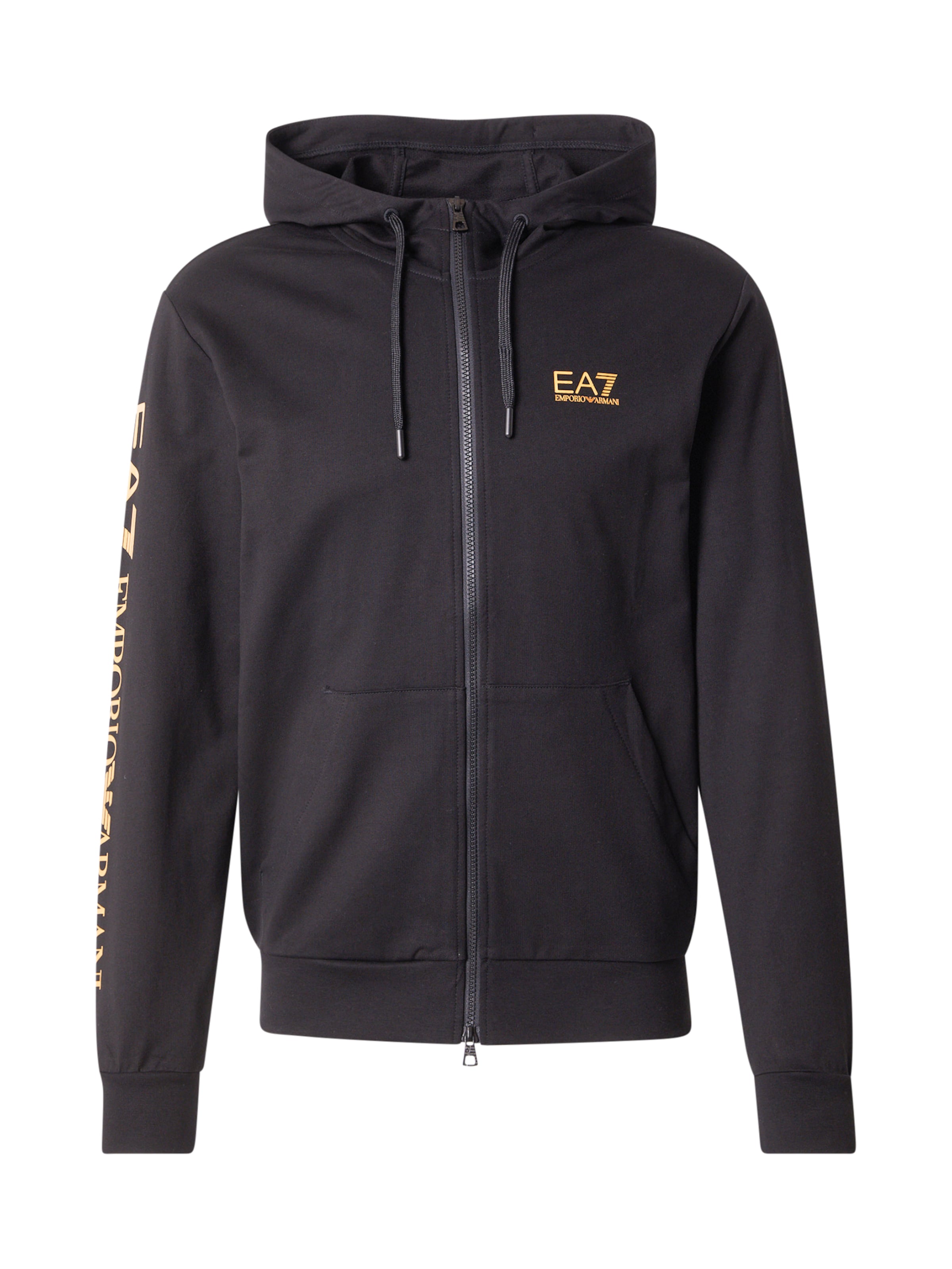 EA7 Emporio Armani Sweatjacke in Schwarz: Vorderseite