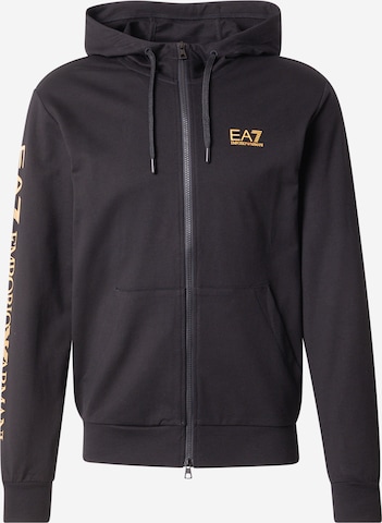 Veste de survêtement EA7 Emporio Armani en noir : devant